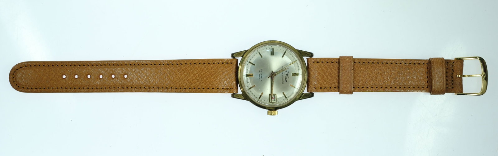 Vintage Men's Waltham 'Super Automatic' Wristwatch with Gold Case & Silver Dial - 2