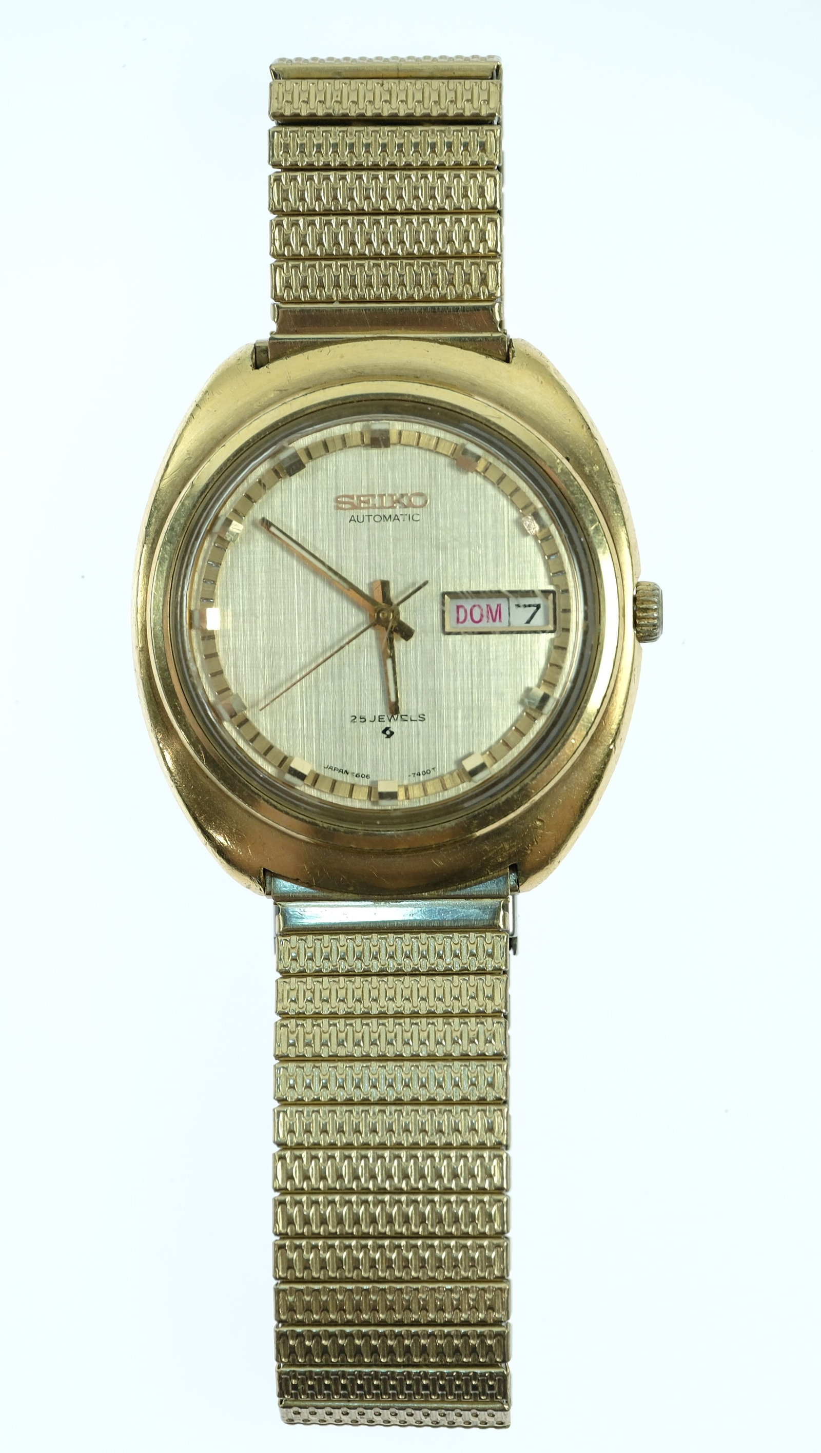 Vintage Men's Seiko Wristwatch with Gold Case & Silver Dial - 2