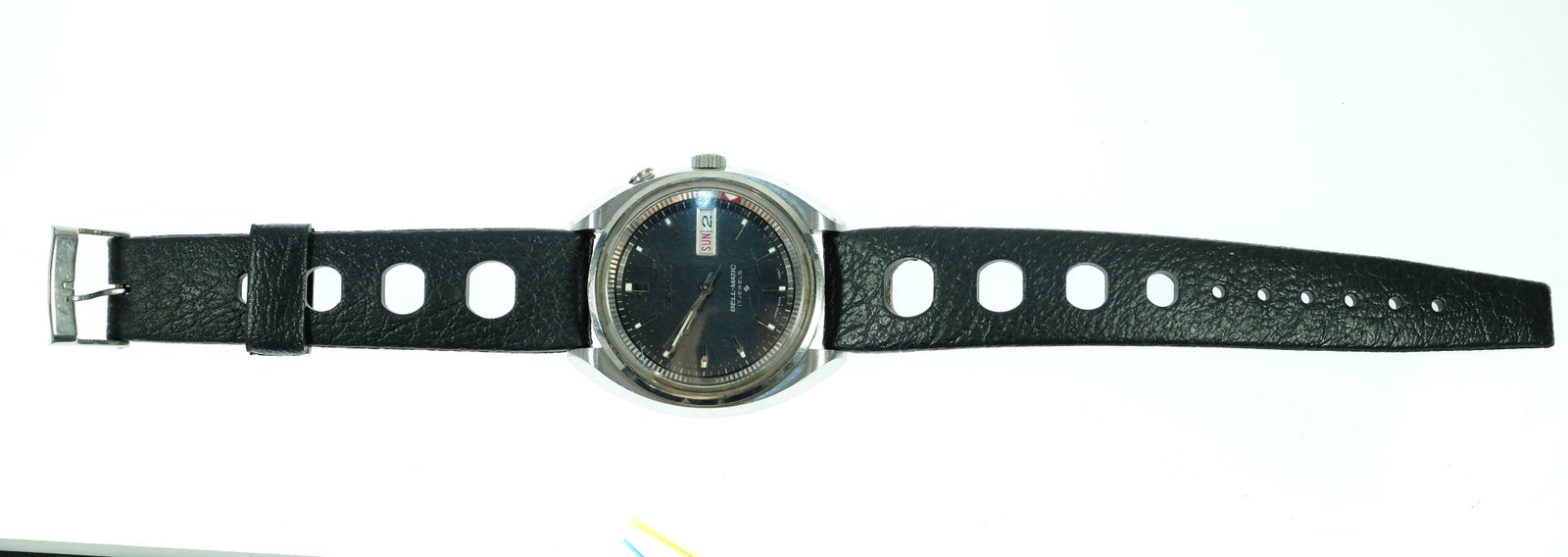 Vintage Men's Seiko 'Bellmatic' Alarm Wristwatch with Silver Case & Black Dial - 2