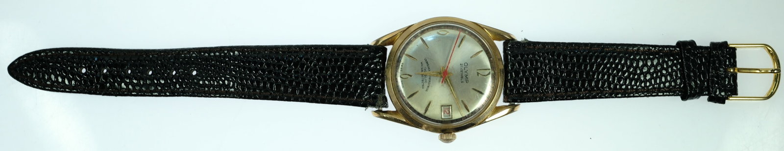 Vintage Men's Olymp(ic) Wristwatch with Gold Case & Silver Dial - 2