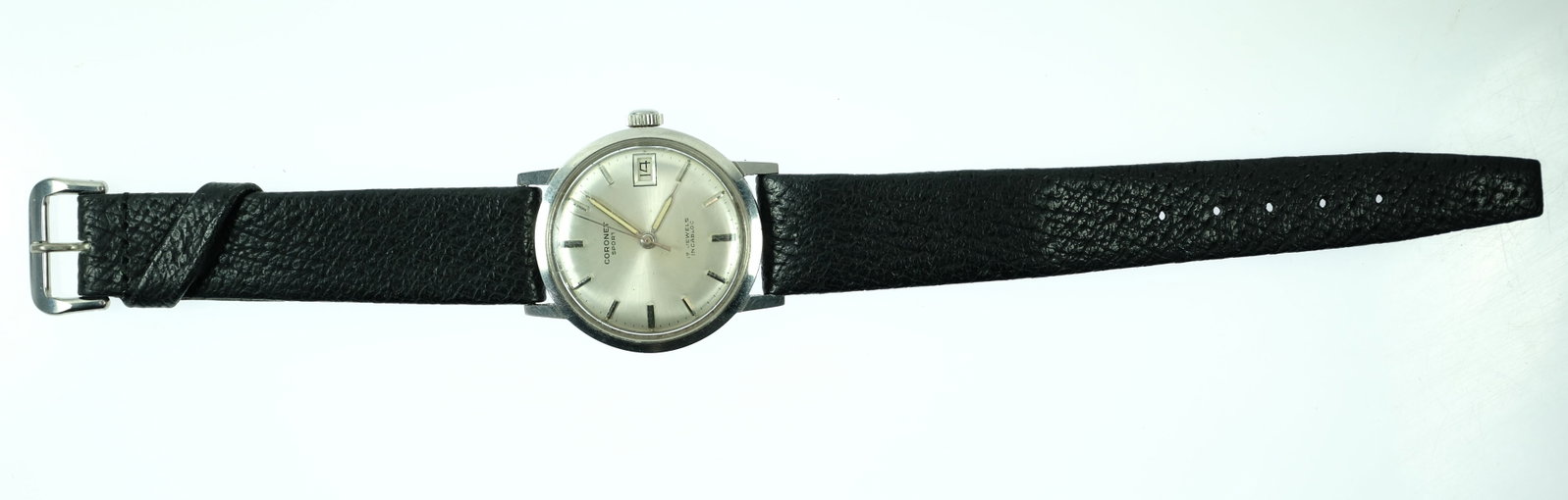 Vintage Men's Coronet 'Sport' Wristwatch with Silver Case & Dial - 2