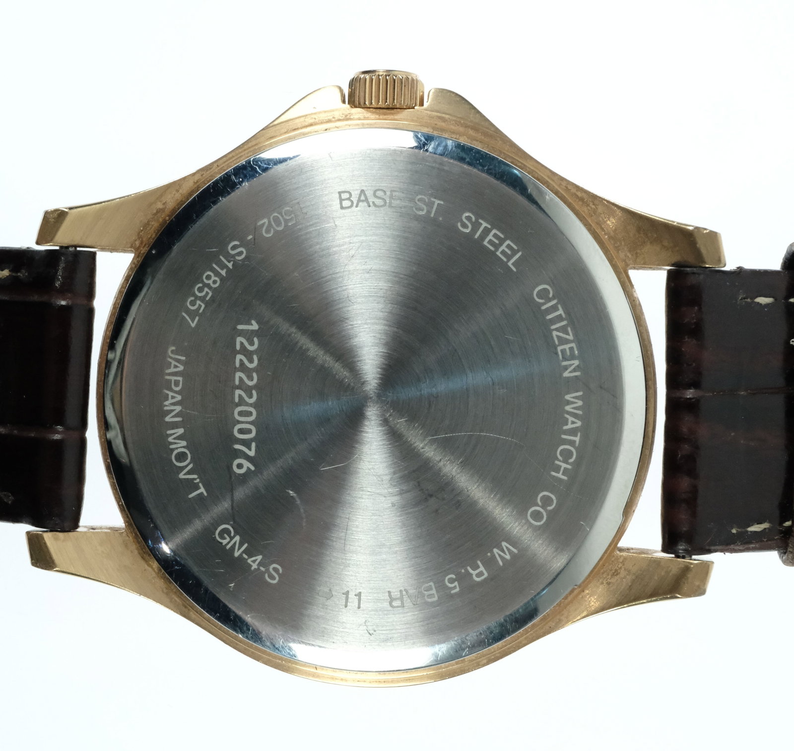 Modern Citizen Men's Dress Wristwatch with Gold Case & patterned Black Dial - 4