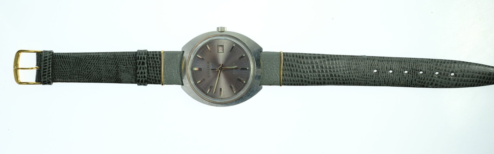 Vintage Men's Citizen 'Automatic' Silver Case Wristwatch with Subtle Pink Dial - 2