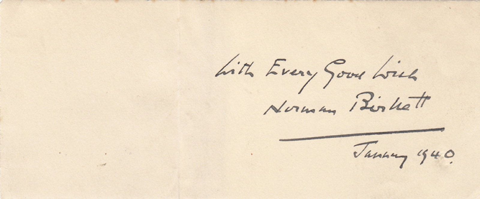 Norman Birkett (Great Britain) c.WWII signature on paper - 2