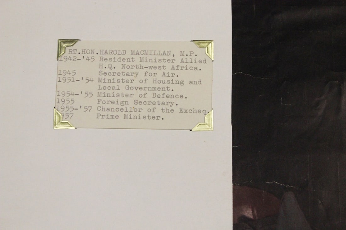 Harold Macmillan (Great Britain) WWII signature on printed name card - 3