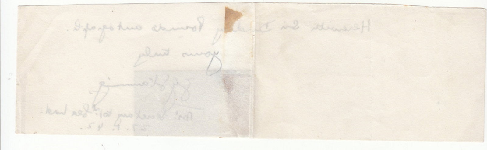 Sir Alfred Dudley Pound (Great Britain) WWII signature on paper with accompanying note dated 27.1.42 - 2