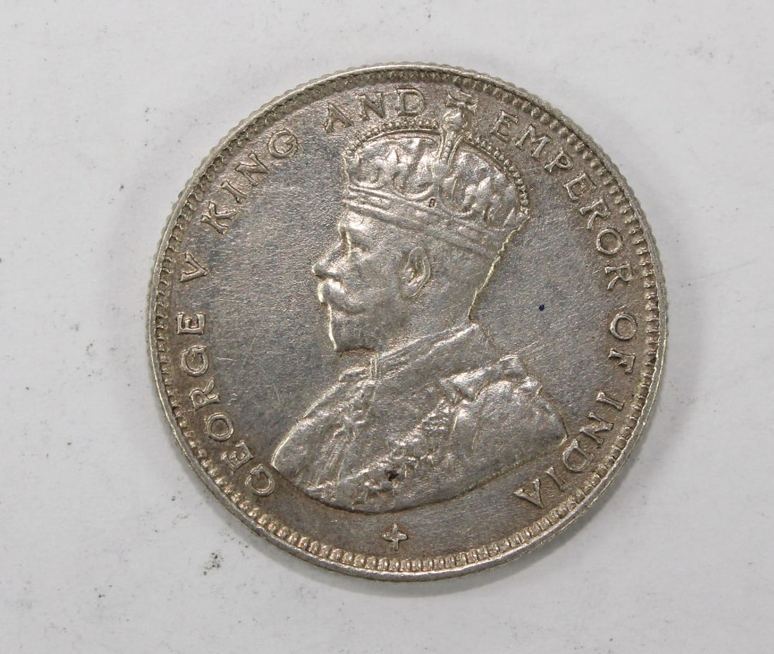 Straits Settlements 1919 B Silver (400) 20 Cents, Extremely Fine details - 2