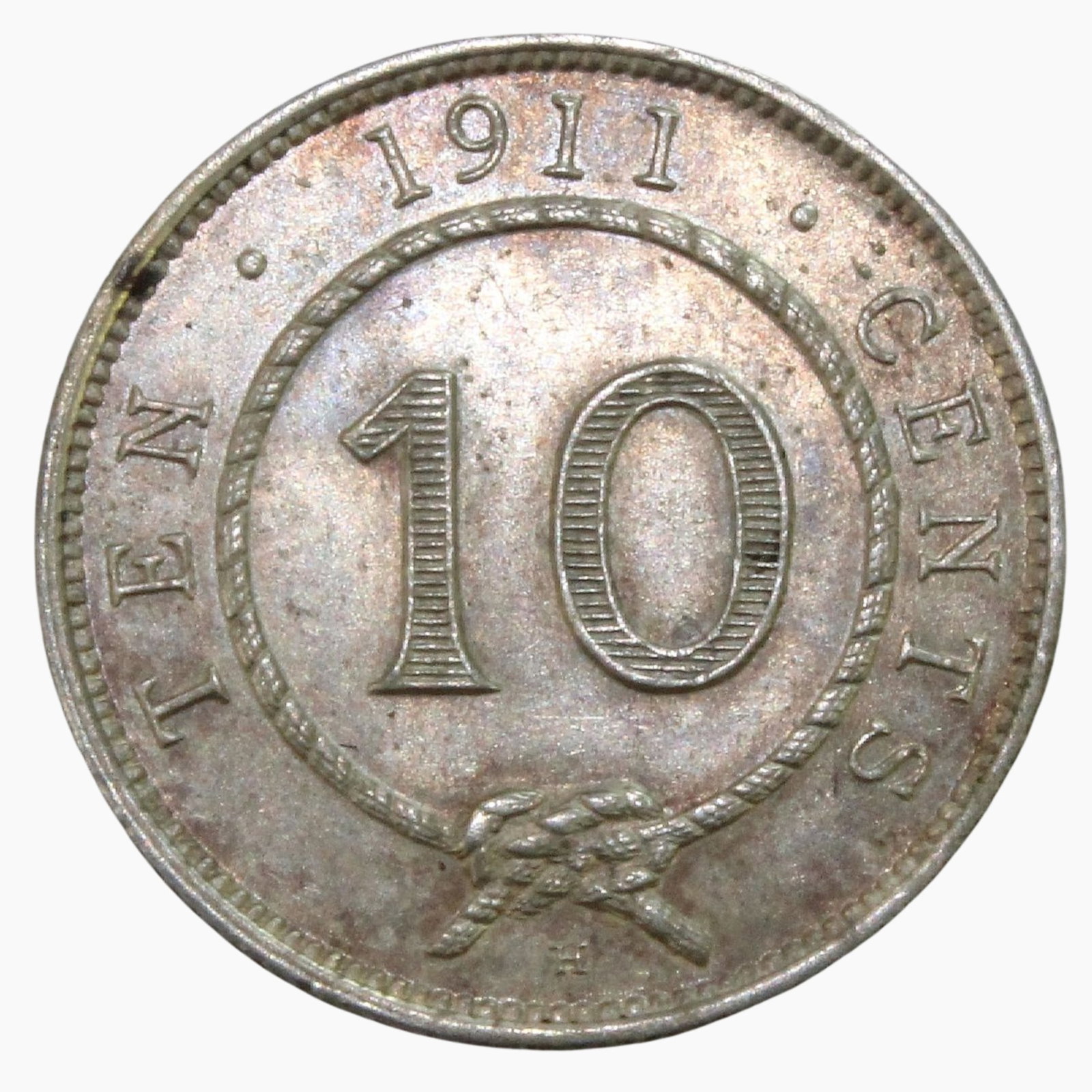 Sarawak 1911 H Silver Ten Cents, Uncirculated: Highest graded NGC MS65 & PCGS MS64 Medium Coins, Monies & Stamps Provenance Ex Mark Freehill Collection Literature NGC MS65 sold USD $995 (1/15)