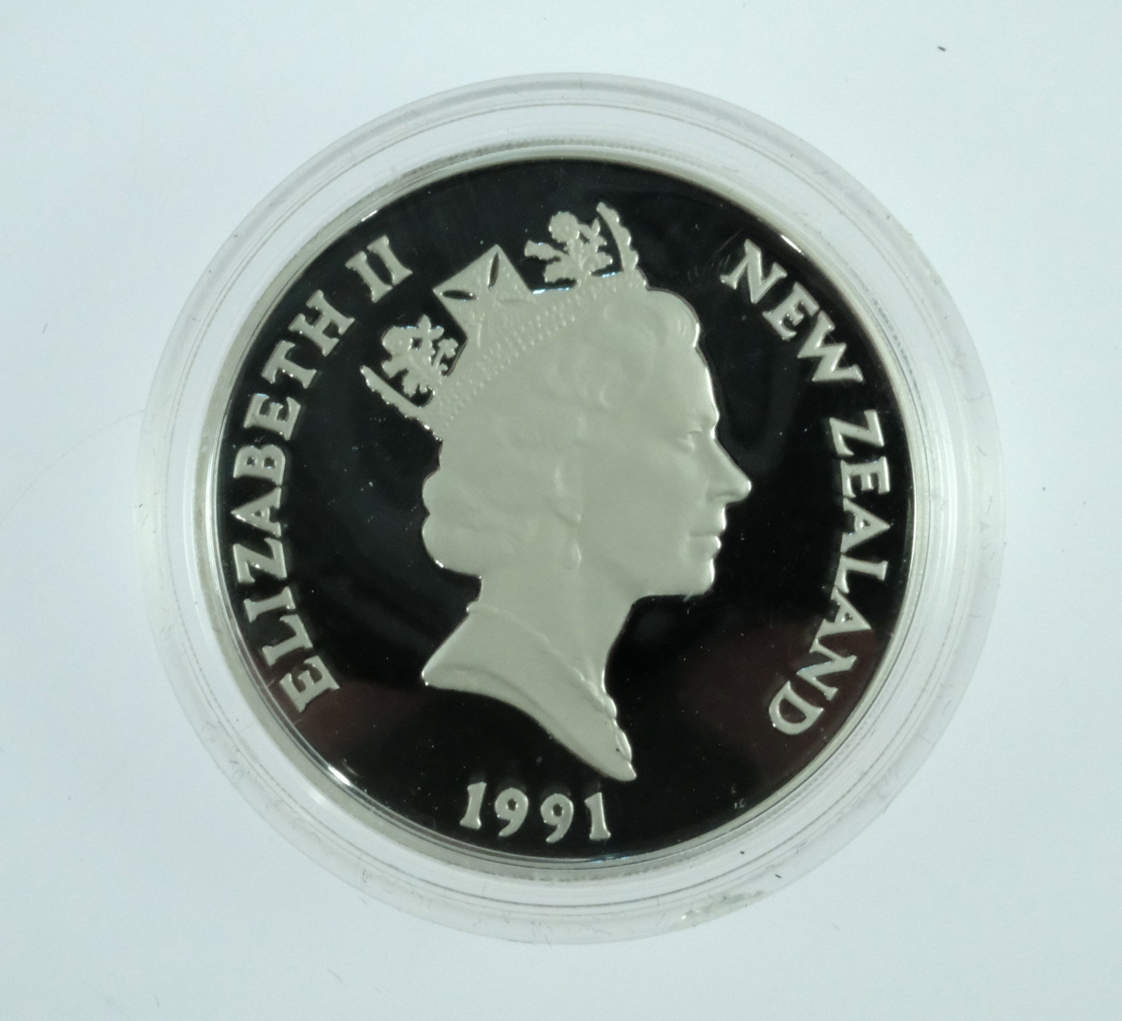 New Zealand 1991 'Rugby World Cup' Silver (925) Proof $5, FDC - 4