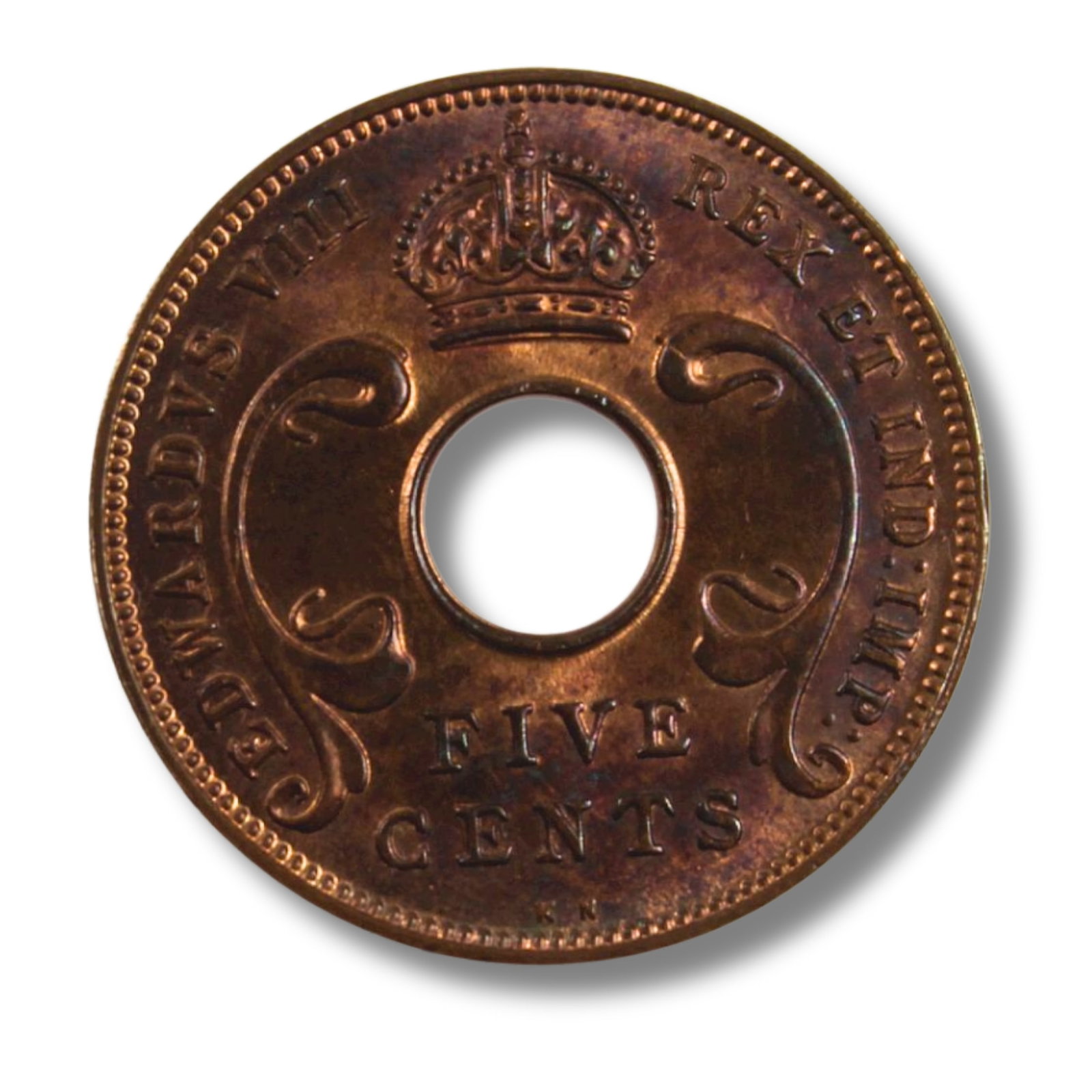 East Africa (British) 1936 KN 'Edward VIII' Five Cent, Choice Uncirculated: KM# 23 Medium Coins, Monies & Stamps Provenance Ex Mark Freehill Collection