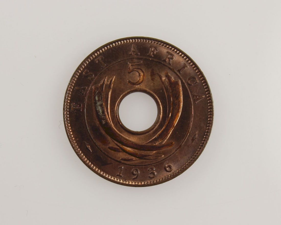 East Africa (British) 1936 KN 'Edward VIII' Five Cent, Choice Uncirculated - 2