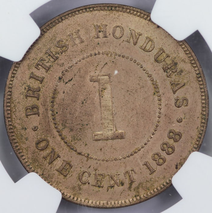 British Honduras 1888 Cent, NGC MS63 RB - 2
