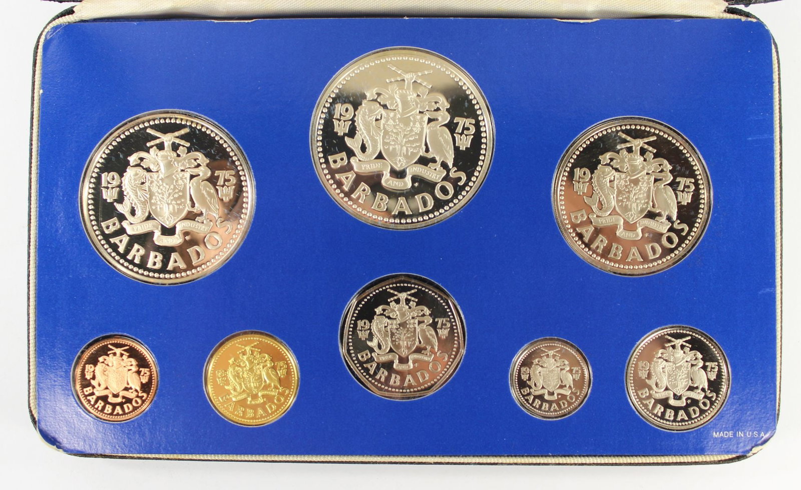 Barbados 1975 Proof Set, FDC (8 Coins), FDC - 2