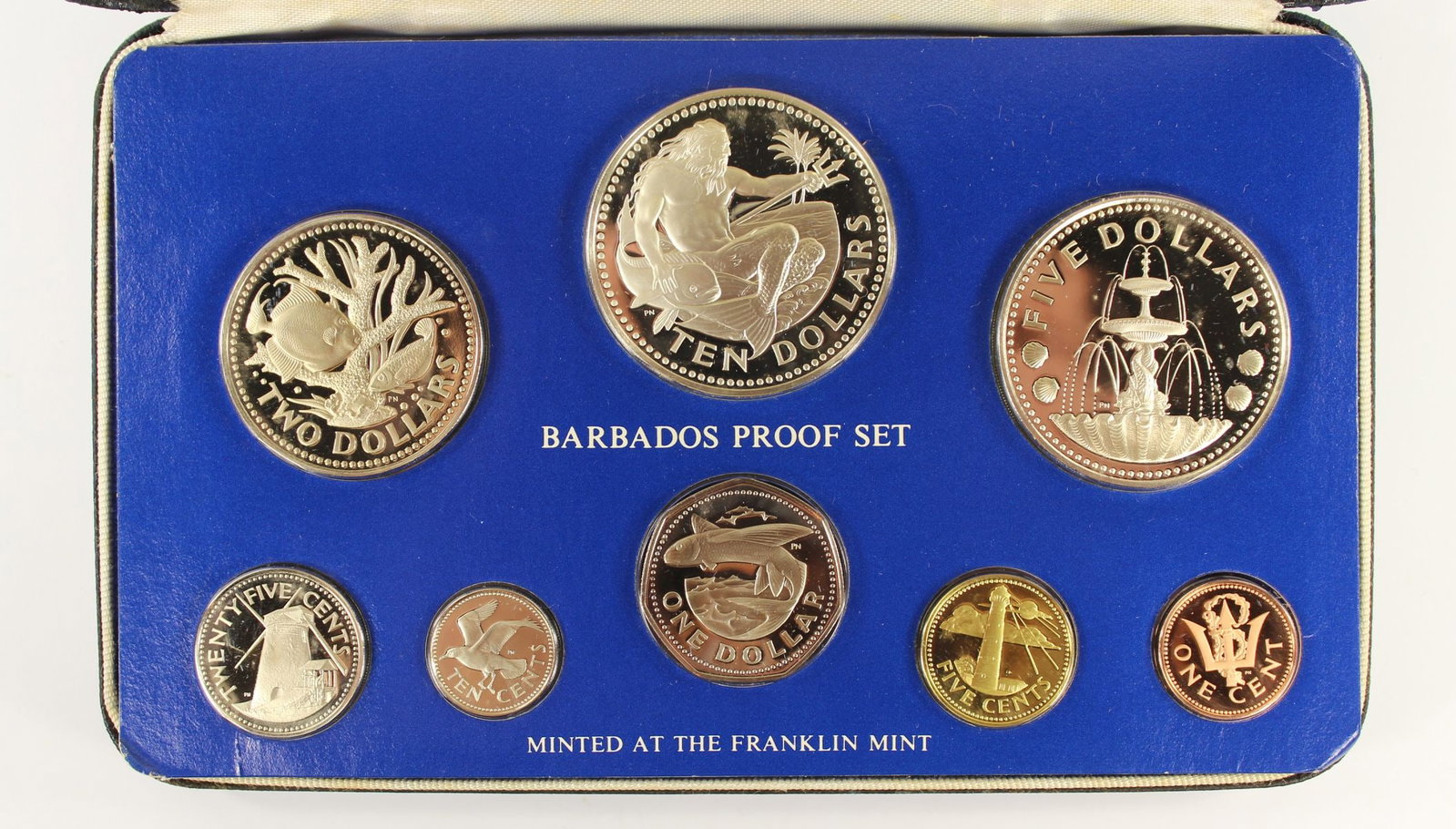 Barbados 1975 Proof Set, FDC (8 Coins), FDC - 3