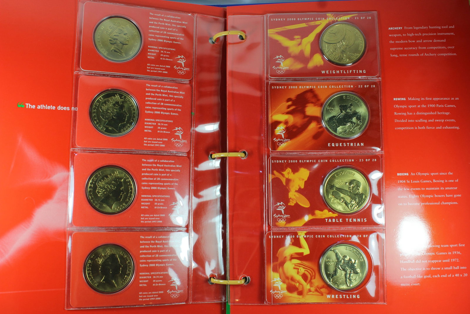 Australia 2000 'Olympic' $5 Al/Br Coin Set of 28, Uncirculated - 2