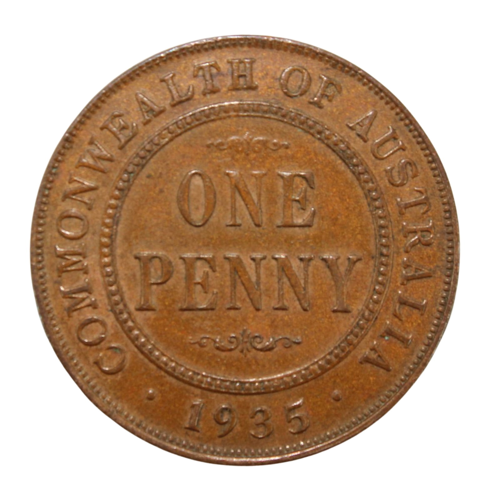 Australia 1935 Penny, virtually Uncirculated: Obv 1 - Rev Bm Condition Brown Medium Coins, Monies & Stamps