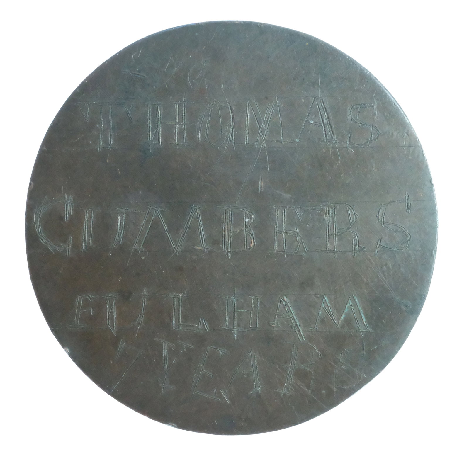 Australia circa 1837 Convict Token - Thomas Cumber (Age 27) engraved on 1797 1d - 2