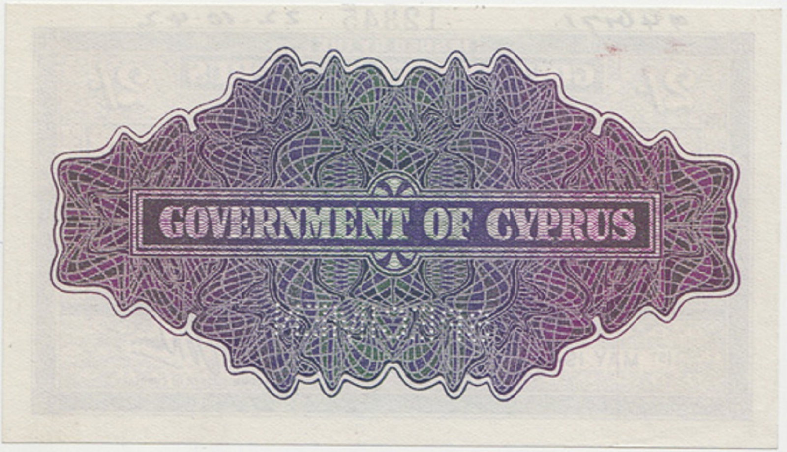 Cyprus '1st May, 1942' 'Specimen' 2/-, virtually Uncirculated OPQ - 2