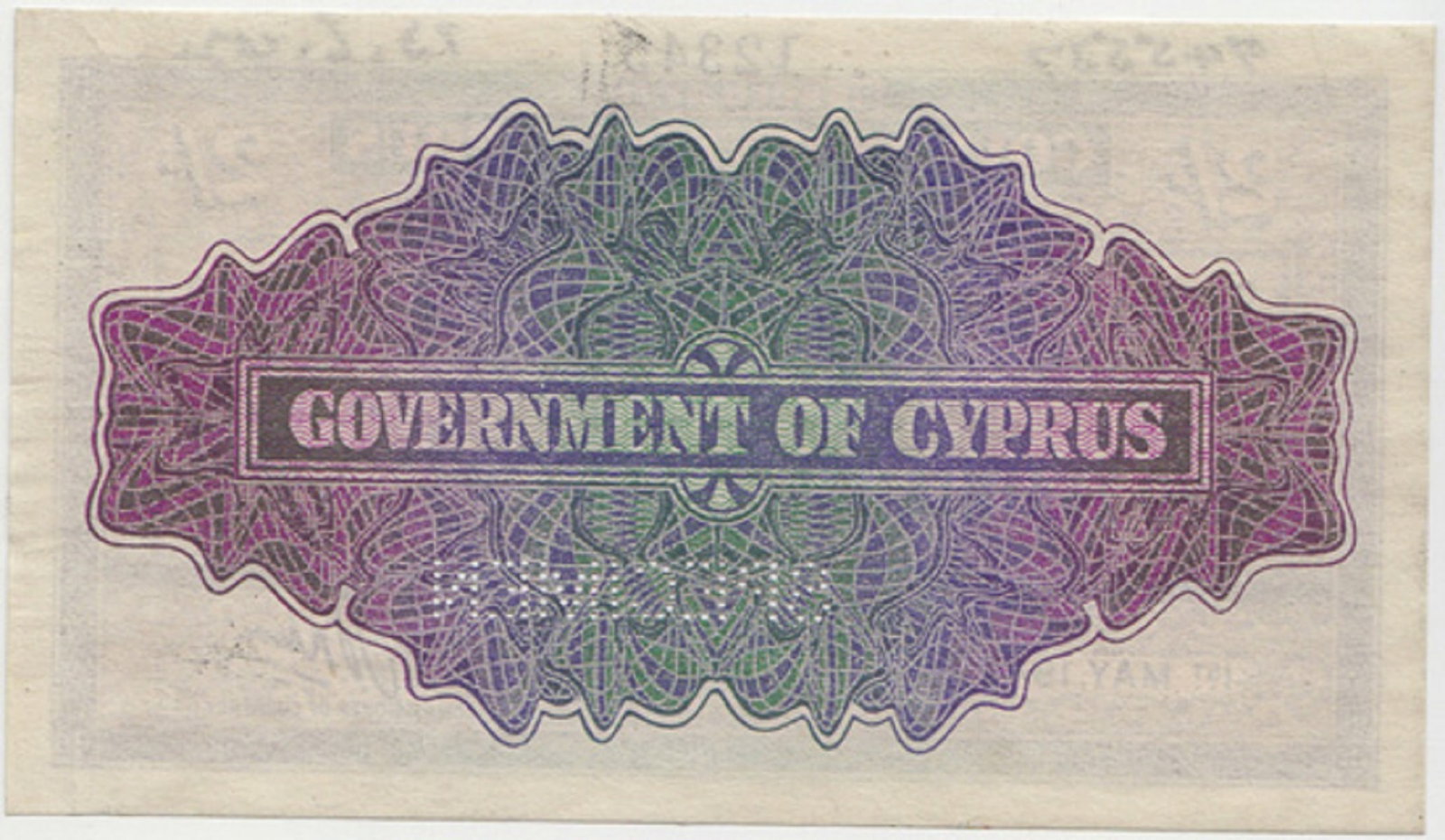 Cyprus '1st May, 1942' 'Specimen' 2/-, virtually Uncirculated OPQ - 2