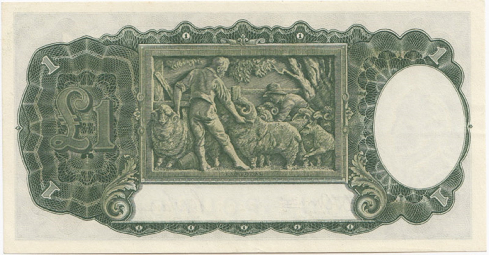 Australia 'Armitage - McFarlane' Dark Green £1 (1942), virtually Uncirculated OPQ - 2