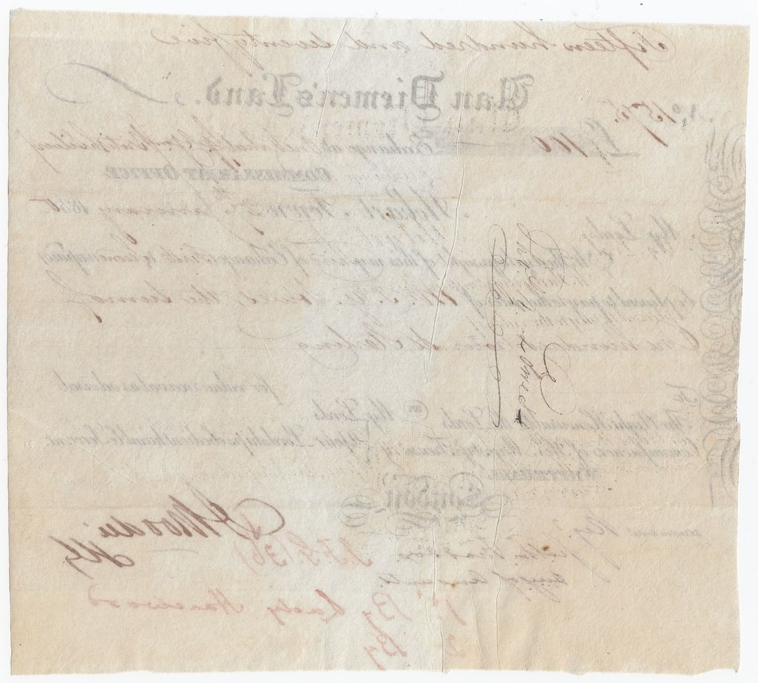 Hobart Town 1830 Third of Exchange, Commissariat Note £100 to T.Y. Lowes, H.M. Treasury, XF det - 2