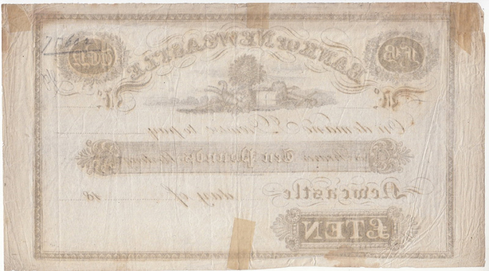 Australia 'Bank of Newcastle' £10 circa 1828, Very Fine details - 2