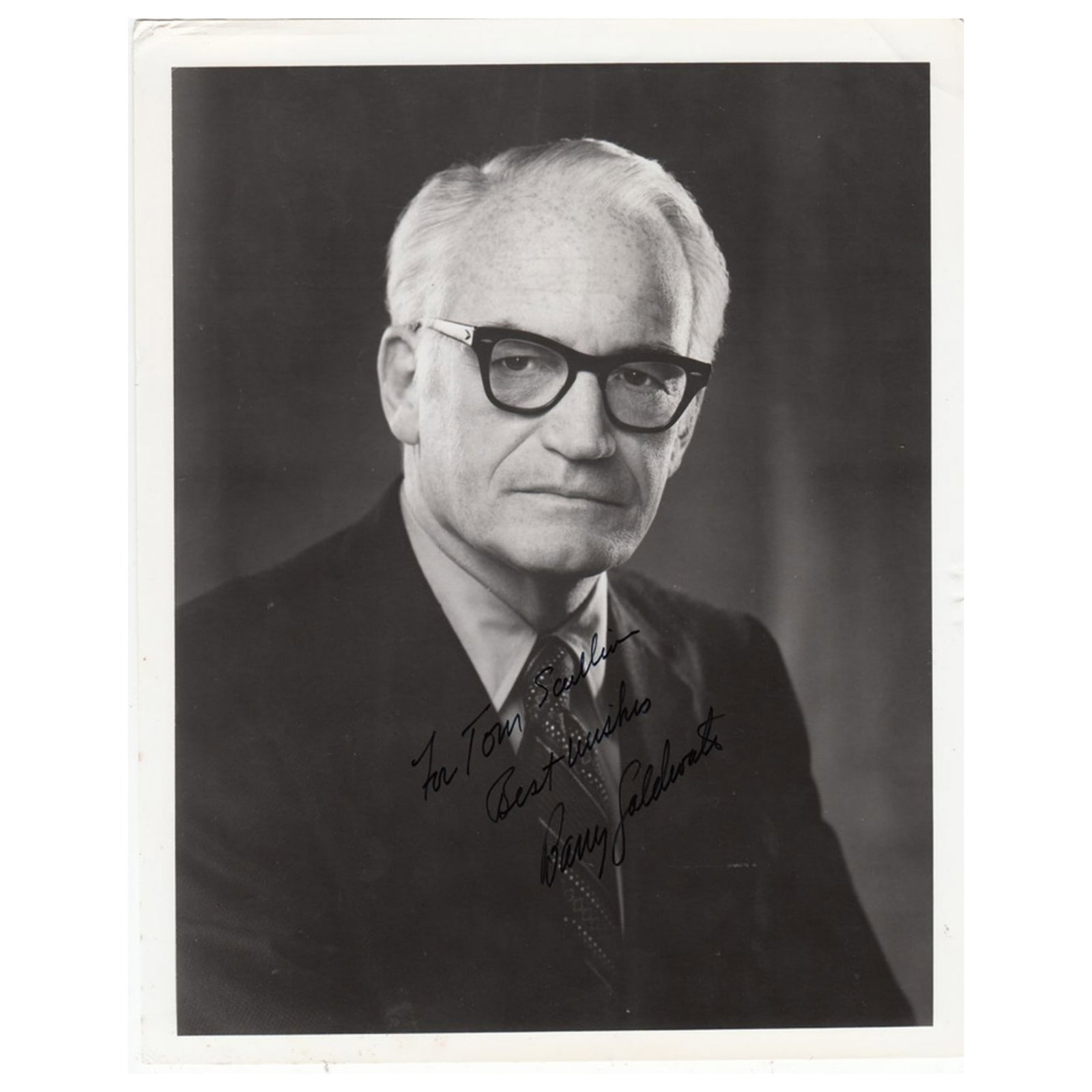 Barry Goldwater (U.S.A.) signatures on Studio Photograph & U.S. Senate letterhead, January 27, 1956 (1 of 2)