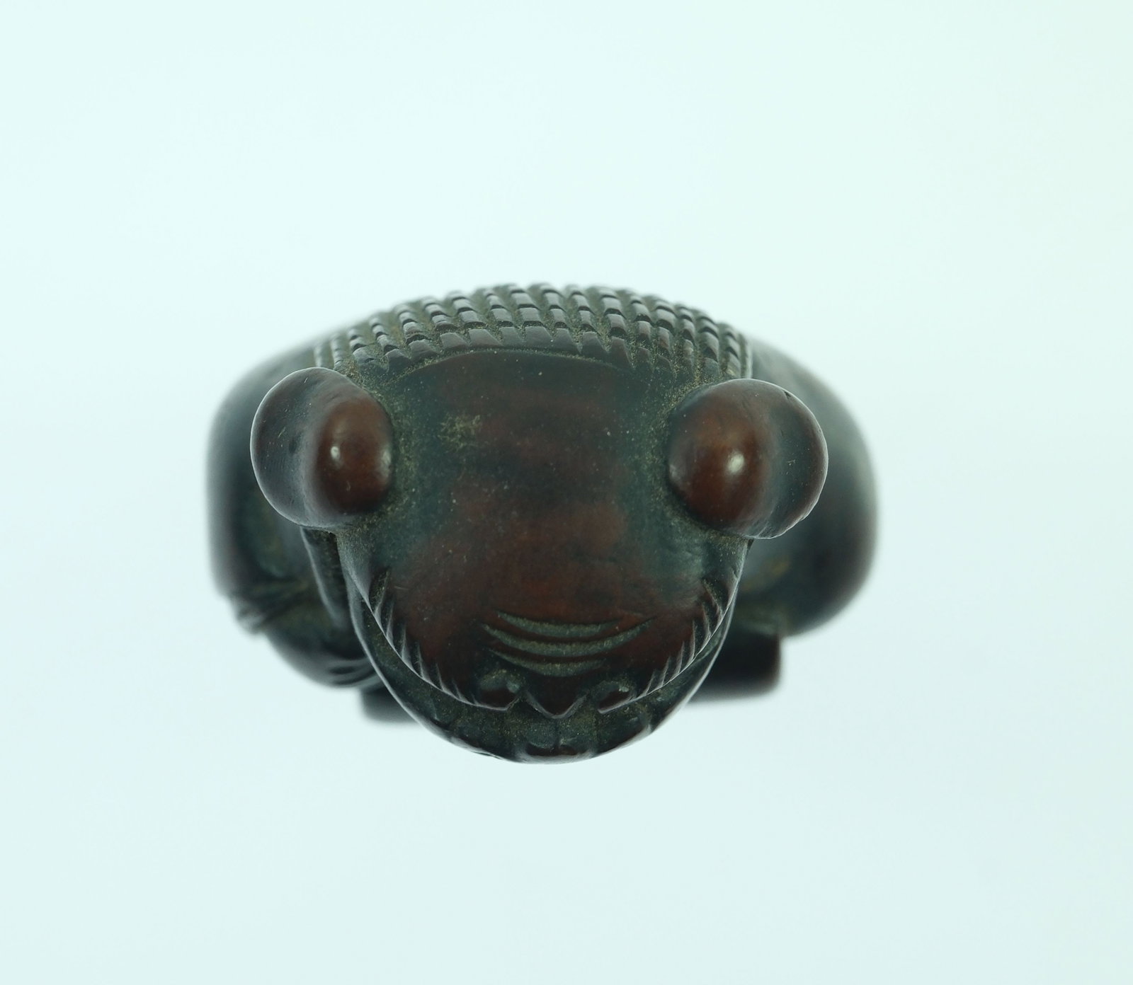 Vintage Japanese Wooden Netsuke of a Warrior - 3