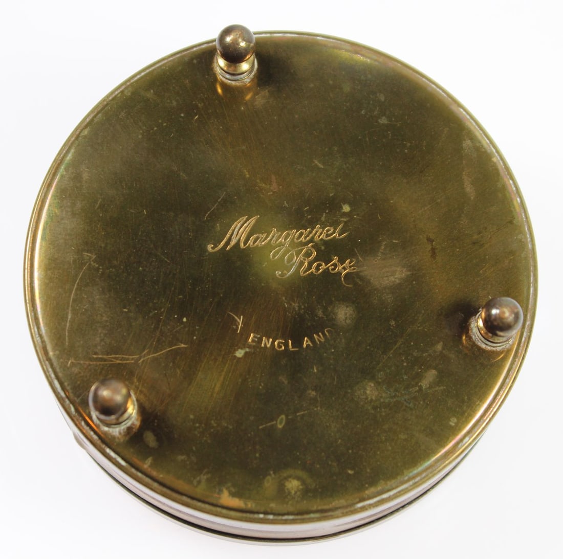 'Margaret Rose' Round Brass lidded Container with Flower motif - 3