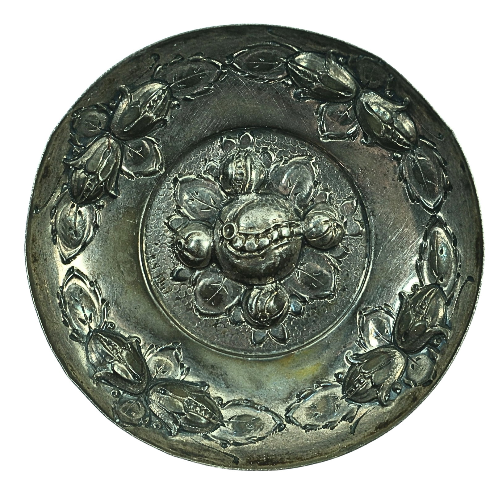 Antique Wine Tester in European (800) Silver: Impressed design Size Total weight 9.29gms Medium Silver & Vertu