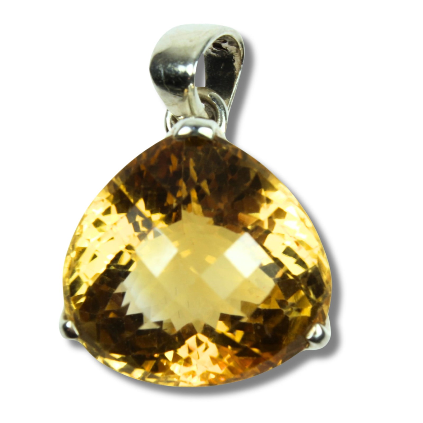 Dazzling Citrine Pendant in Sterling (925) Silver: . Size Hangs 2.5cms Medium Necklaces & Pendants
