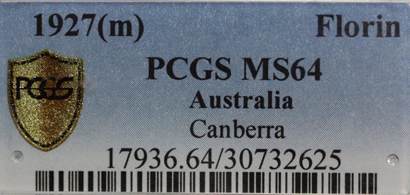 Australia 1927 'Canberra' Florin PCGS MS64 - 3