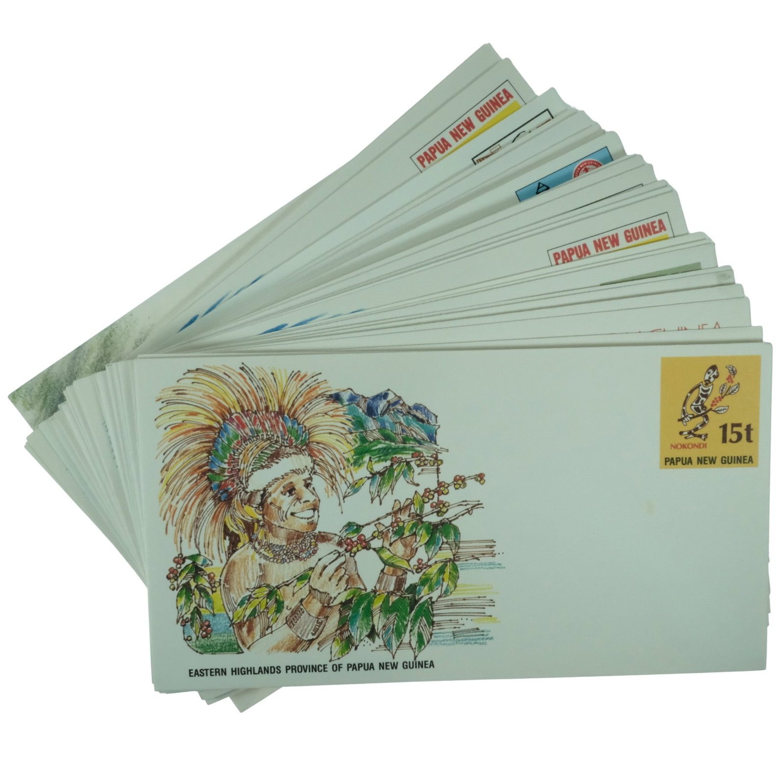 Papua New Guinea circa 1980's Pre-Stamped Envelopes, Mint (30): Much Duplication Medium Coins, Monies & Stamps