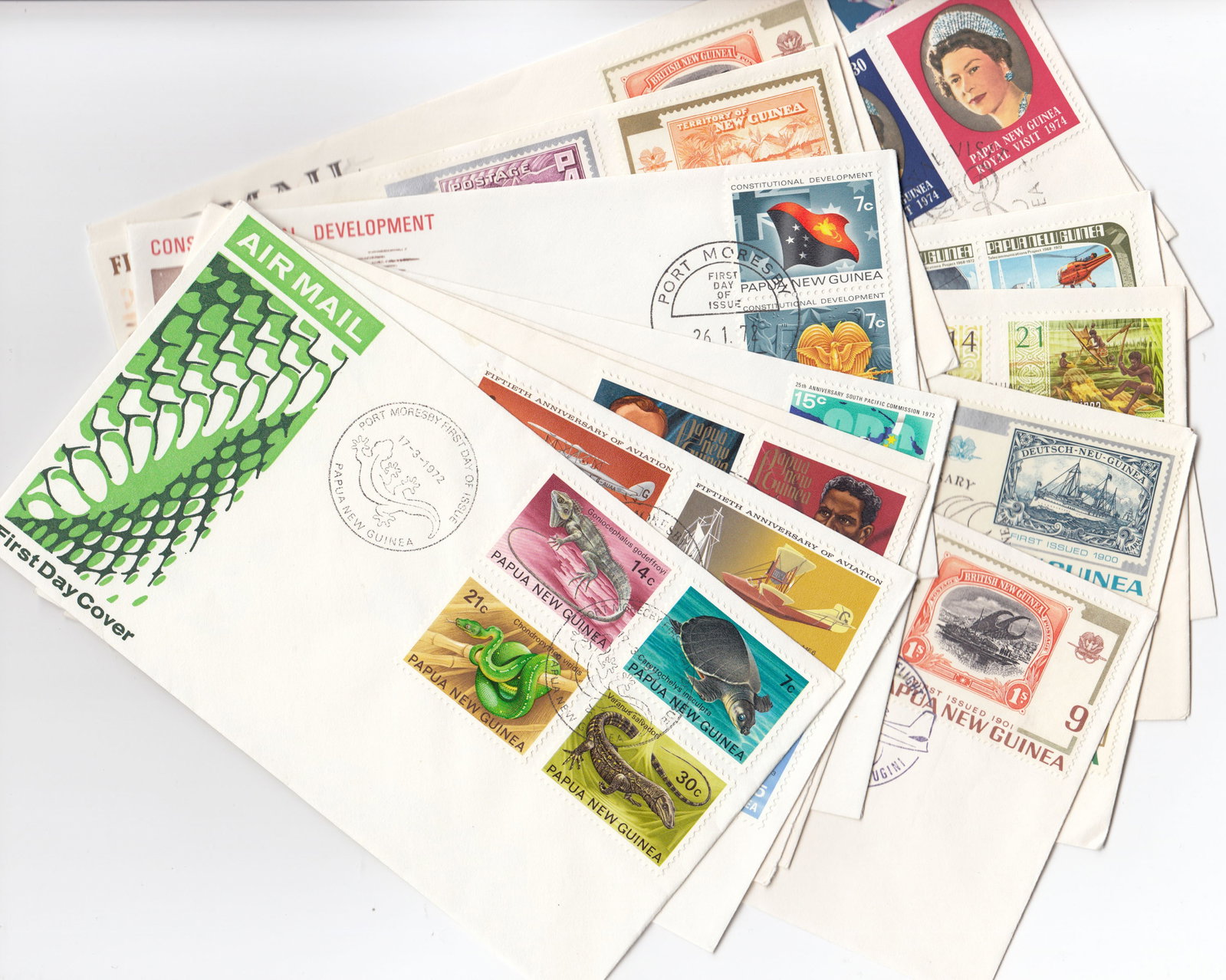 Papua New Guinea 1972 - 1974 First Day Covers, Mint (14 different) (1 of 1)