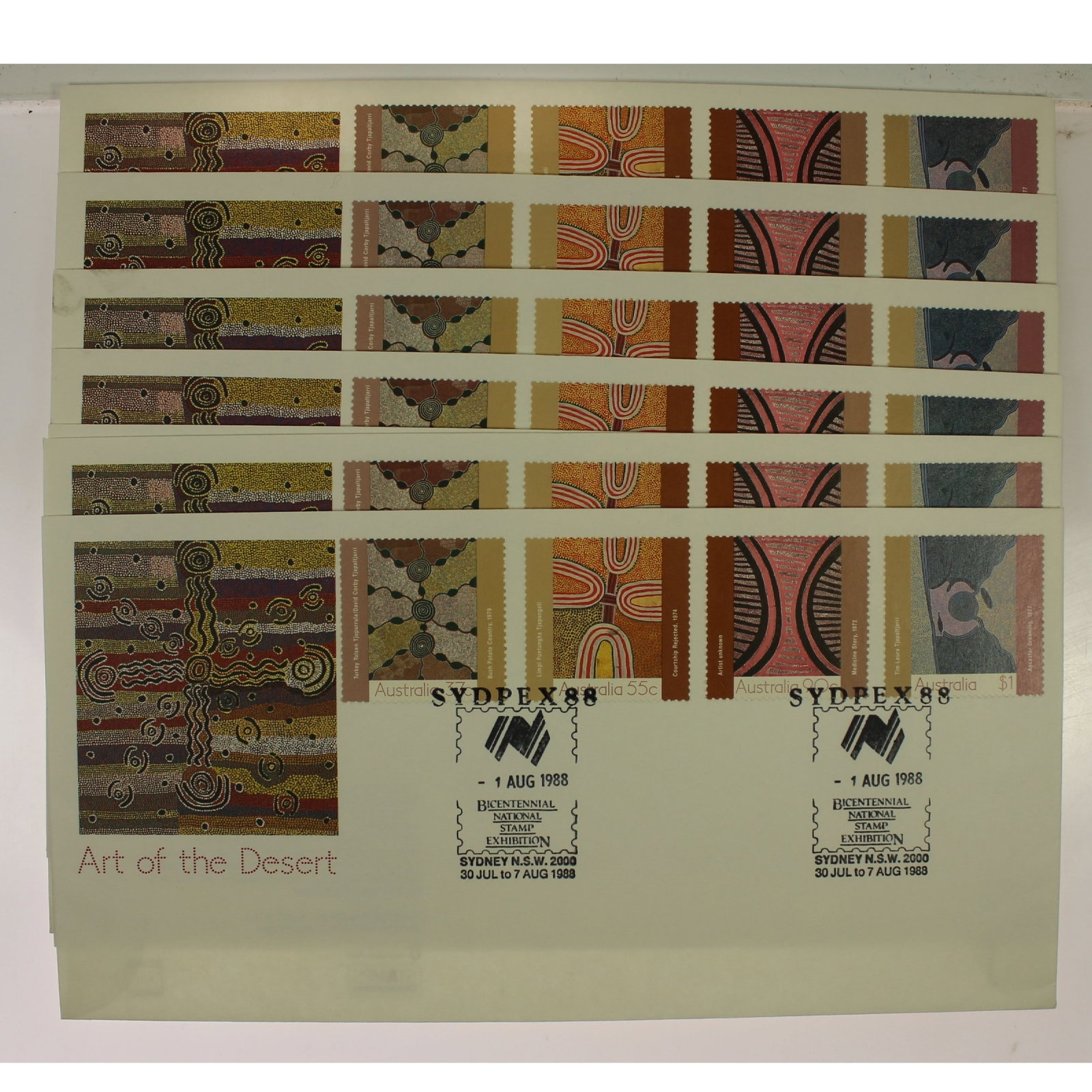 Australia 1988 Sydpex Stamp Exhibition First Day Covers (7 Daily Postmarks): Hard to find Medium Coins, Monies & Stamps