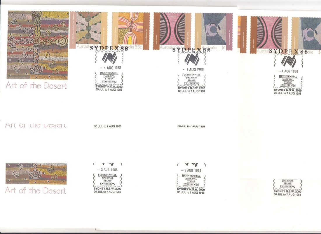 Australia 1988 Sydpex Stamp Exhibition First Day Covers (7 Daily Postmarks) - 2
