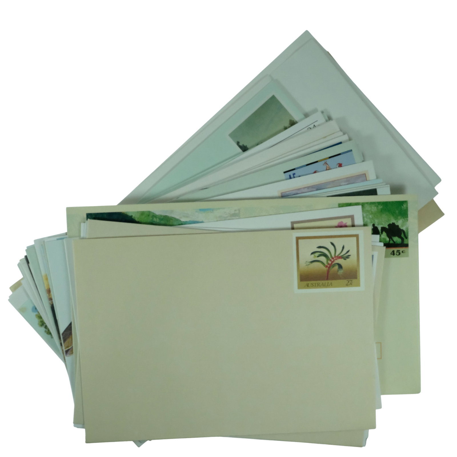 Australia circa 1980s Pre-Stamped Envelopes, Mint (25 different): No Duplication Medium Coins, Monies & Stamps