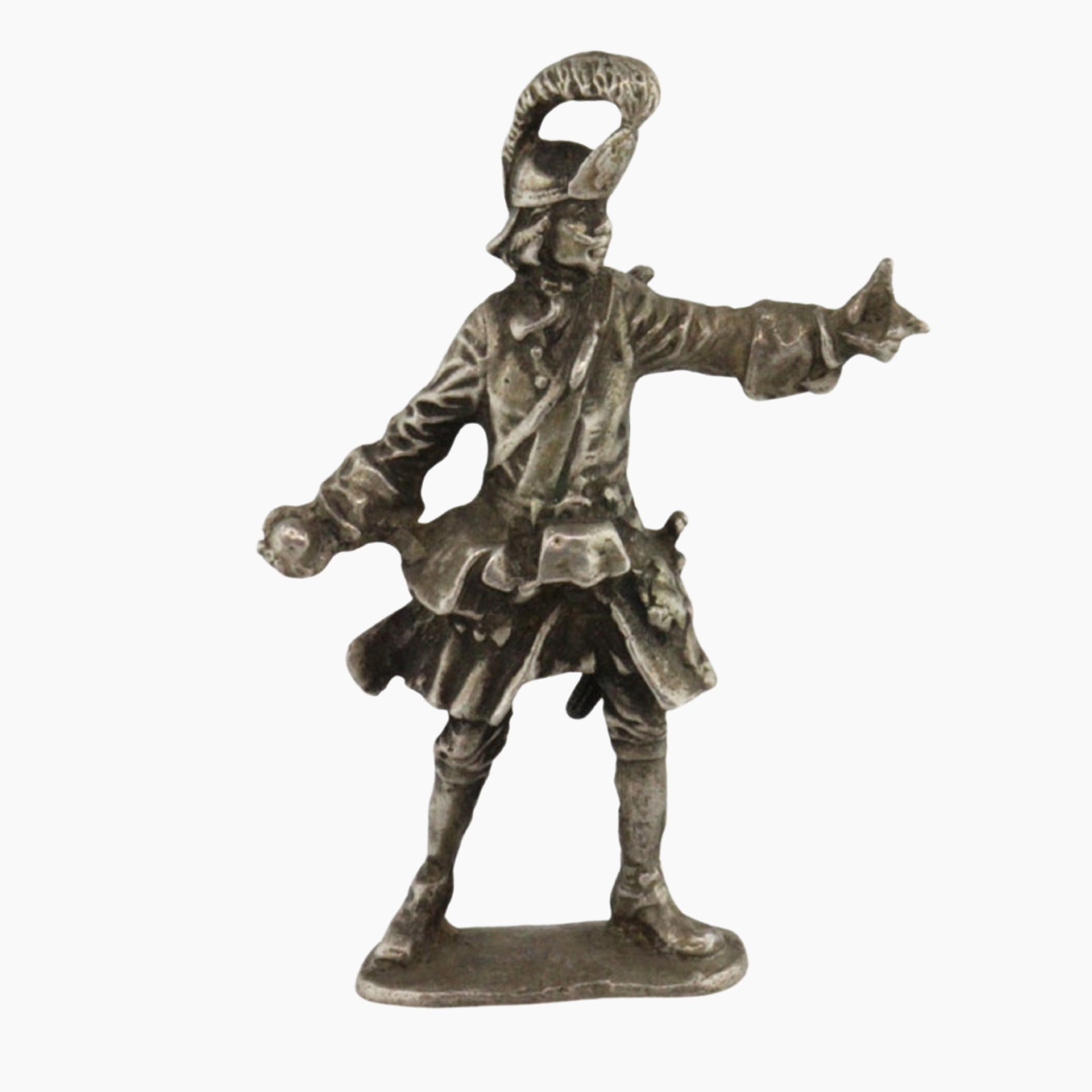 Antique Napoleonic Wars - inspired Toy Soldier in Russian Silver, made circa 1900: (84 Zolotnik - 87.5% Silver) Medium Silver & Vertu Exhibited Silver, Russian