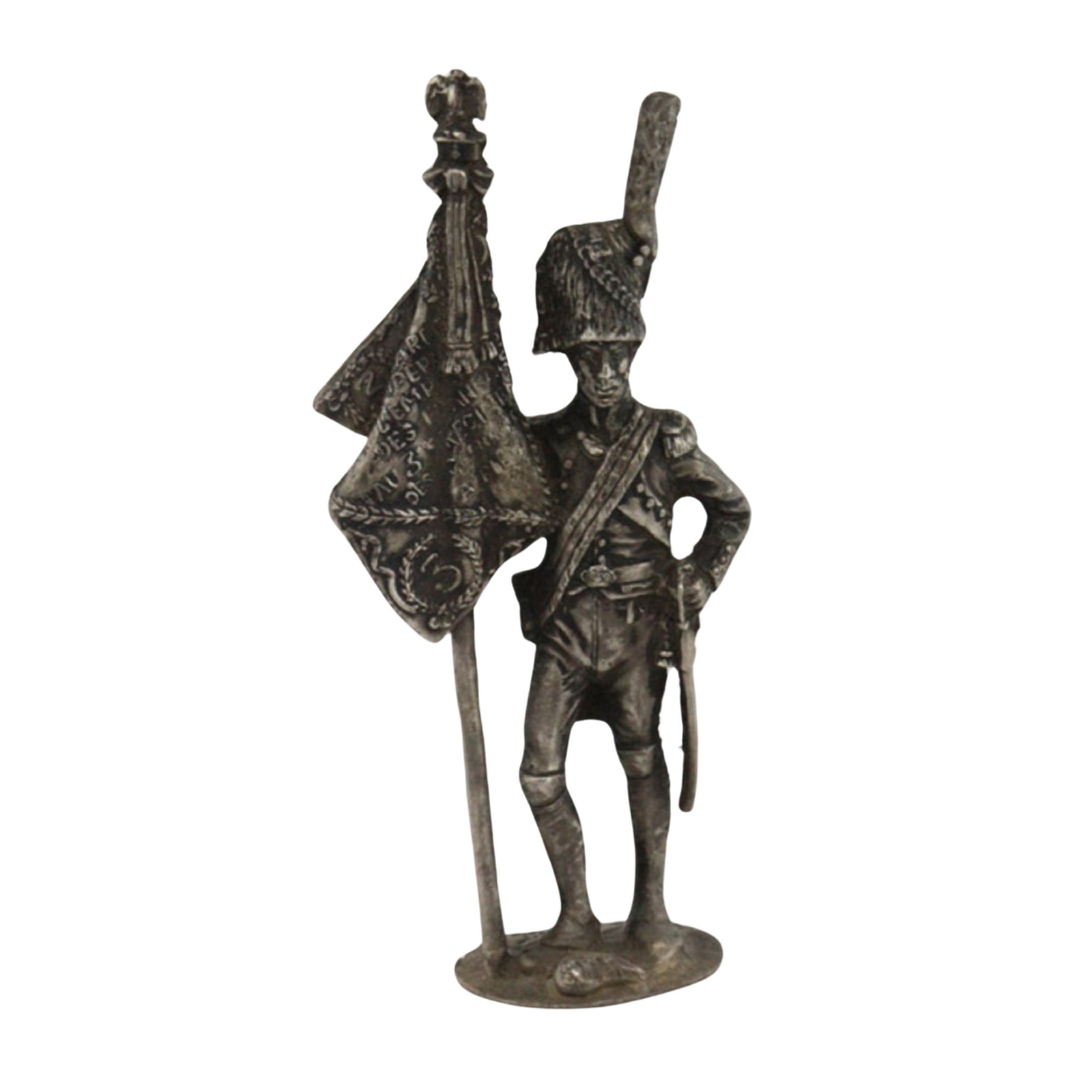 Antique Napoleonic Wars - inspired Toy Soldier in Russian Silver, made circa 1900: (84 Zolotnik - 87.5% Silver) Medium Silver & Vertu Exhibited Silver, Russian