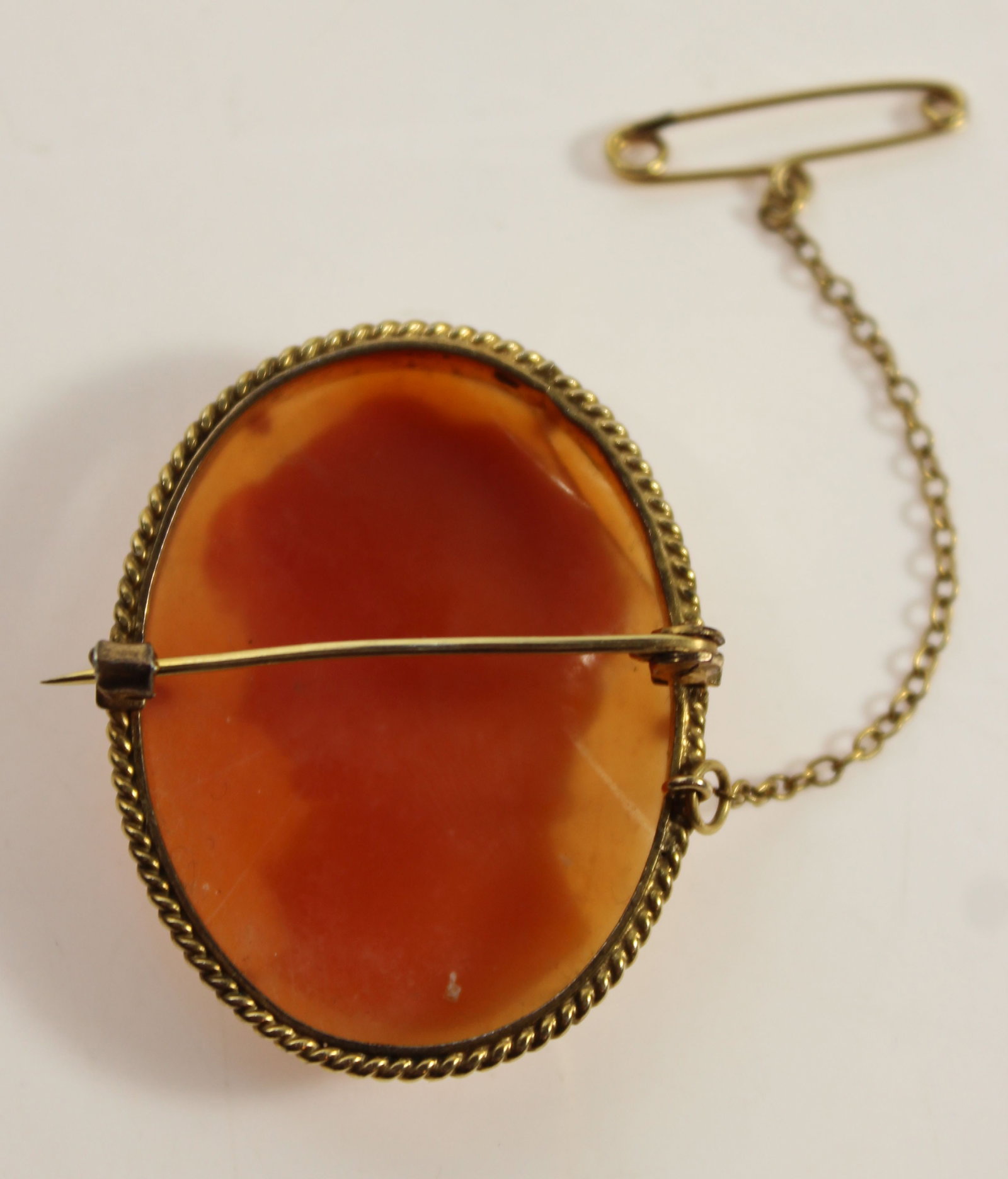 Shell Cameo of a Modern Lady Gold-plate Brooch Mount - 2