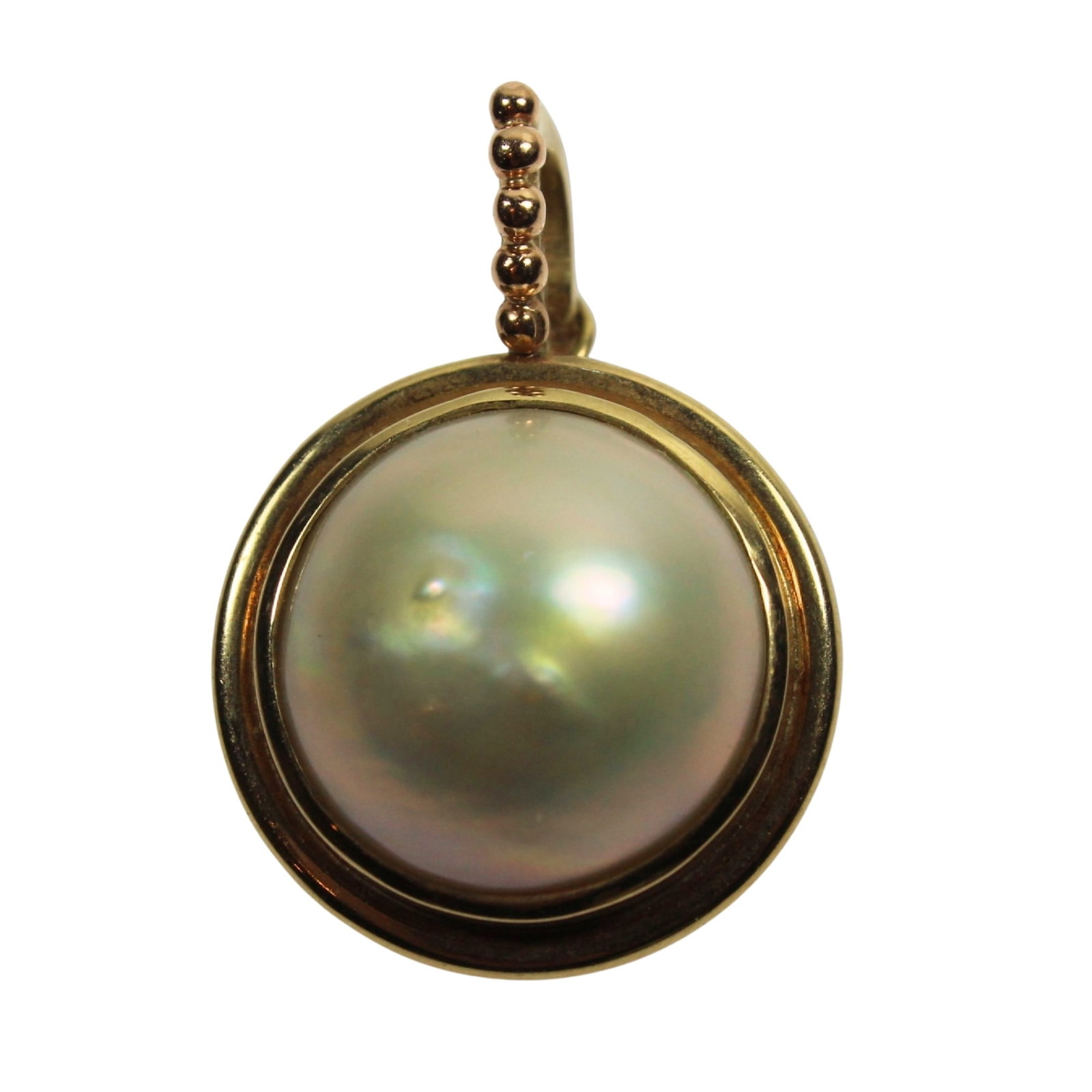 Mabe Pearl Pendant in 9ct Yellow Gold: Quality Size Diameter 2cms : Total weight 6.55gms Medium Jewelry