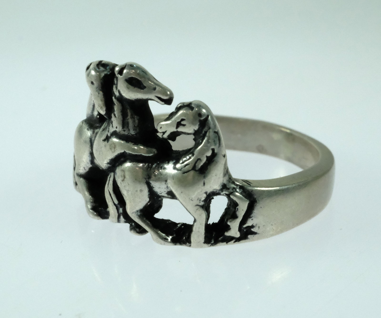 Galloping Horses Ring in Sterling (925) Silver - 2