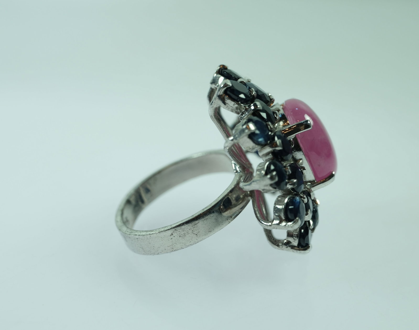 Ruby & Sapphire Ring in Sterling (925) Silver - 3