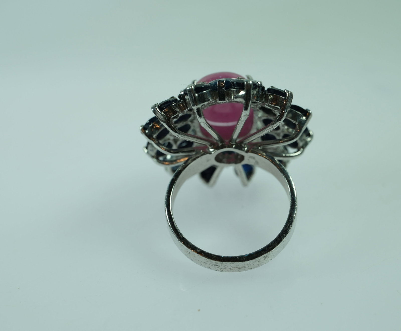 Ruby & Sapphire Ring in Sterling (925) Silver - 4