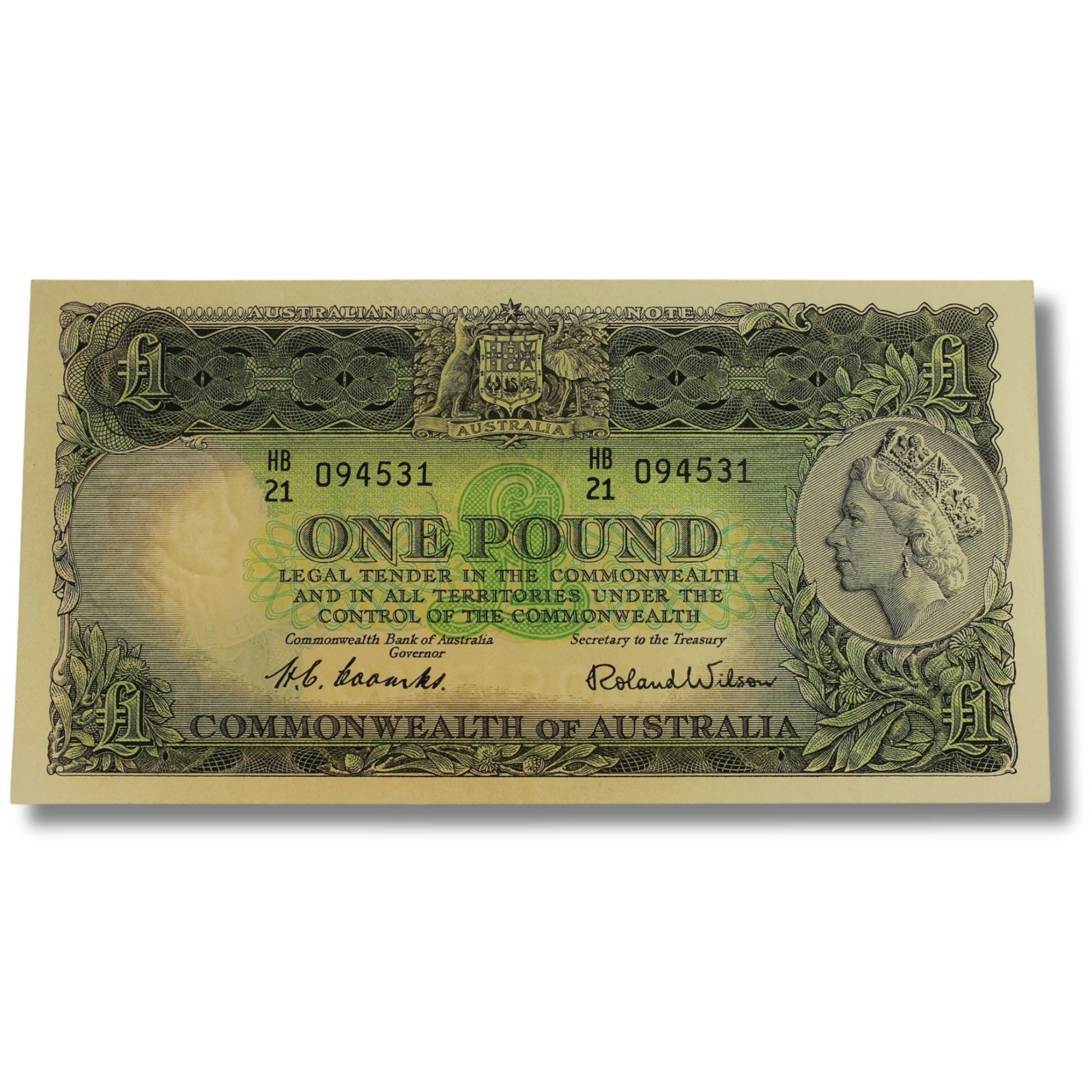 Australia 'Coombs - Wilson' C of A £1 (1953), Crisp about Uncirculated: Renniks# 33 : Serial# HB/21 094531 Condition Paper lightly toned Medium Coins, Monies & Stamps Exhibited Paper Money, Australia & New Zealand