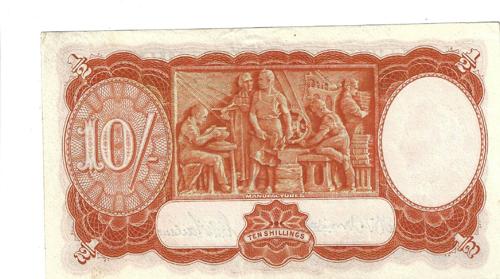 Australia 'Armitage - McFarlane' 10/- (1942), about Uncirculated OPQ - 2