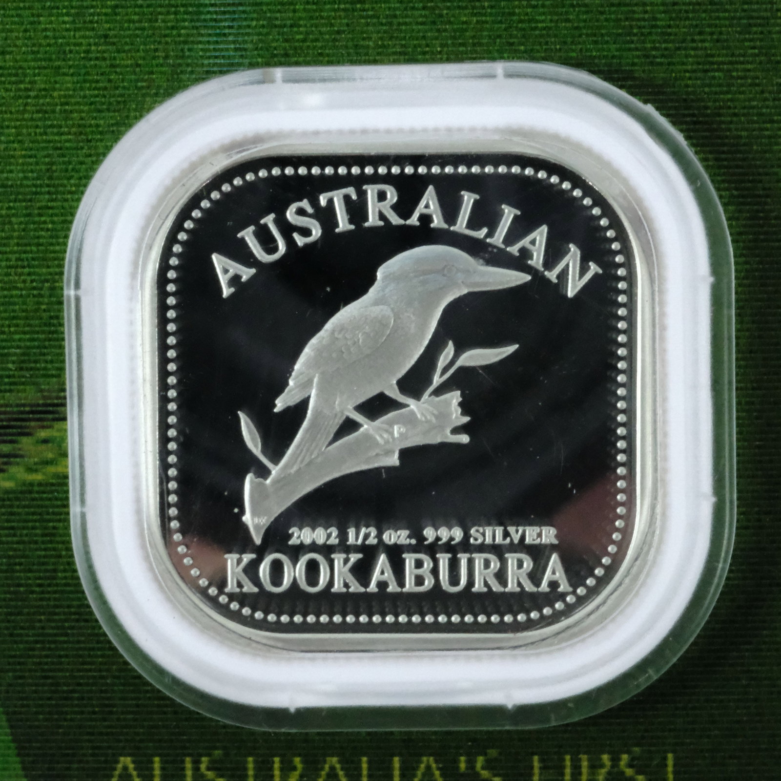 Australia 2002 Silver (999) Square 'Kookaburra' 50c, Uncirculated - 2
