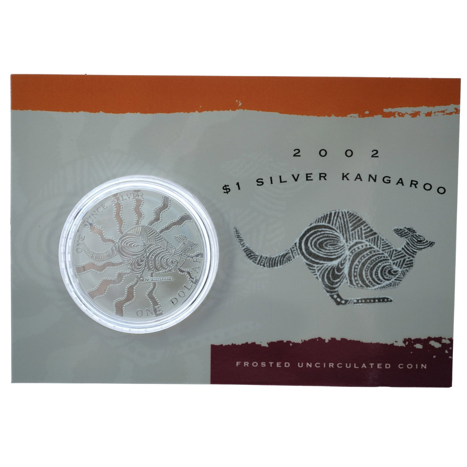 Australia 2002 Silver (999) Kangaroo $1, Frosted Uncirculated: Card of issue Size ASW Troy oz Medium Coins, Monies & Stamps Exhibited Coins, Australia & New Zealand