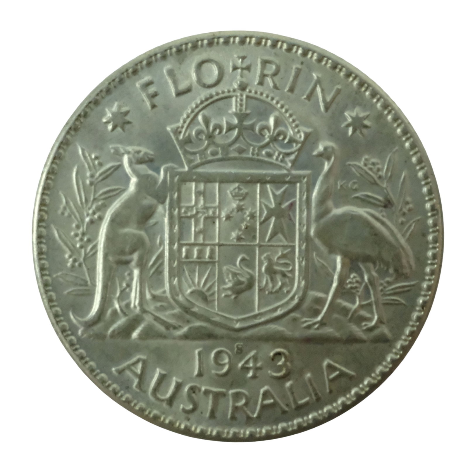 Australia 1943 S (925) Silver 2/-, Choice Uncirculated: San Francisco Mint Size ASW 0.3363 Troy oz Medium Coins, Monies & Stamps Exhibited Coins, Australia & New Zealand