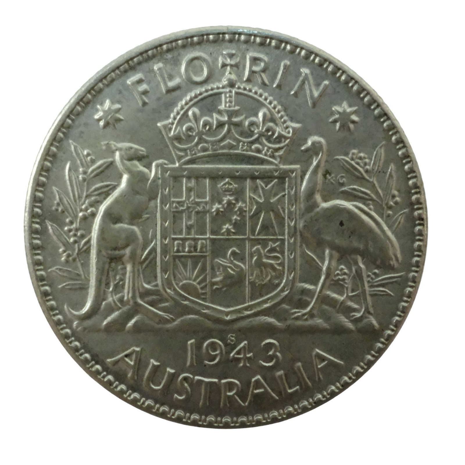 Australia 1943 S (925) Silver 2/-, Choice Uncirculated: San Francisco Mint Size ASW 0.3363 Troy oz Medium Coins, Monies & Stamps Exhibited Coins, Australia & New Zealand